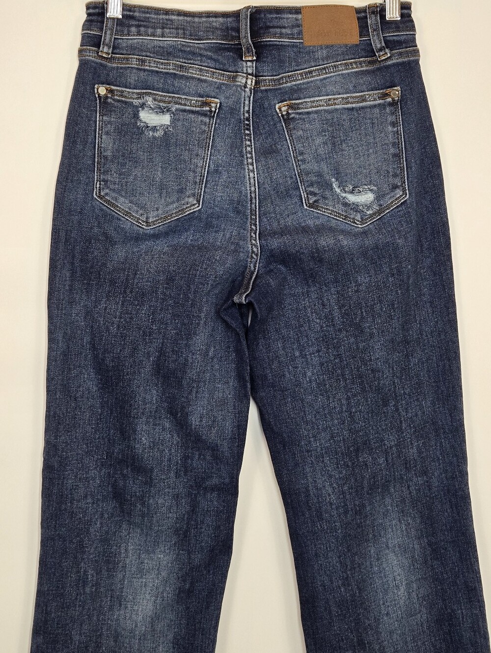 Judy Blue High Waist 90's Knee Destroy Straight Leg Jeans Dark Wash Stretch 9 29 - Picture 8 of 10